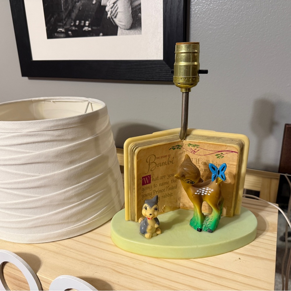 Vintage Bambi Lamp with Shade
